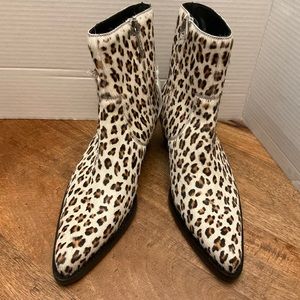 Calvin Klein X RAF 205W39NYC Tiesa Cowboy Western Boots White Leopard SZ 8 $1190